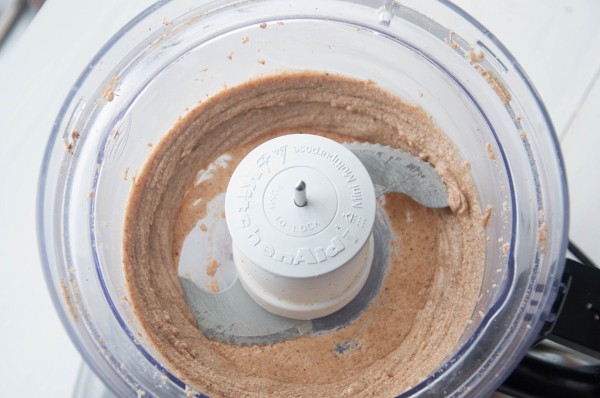 Almond paste in a mixer grinder