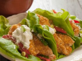 Chicken Lettuce Wraps with Tzatziki Sauce