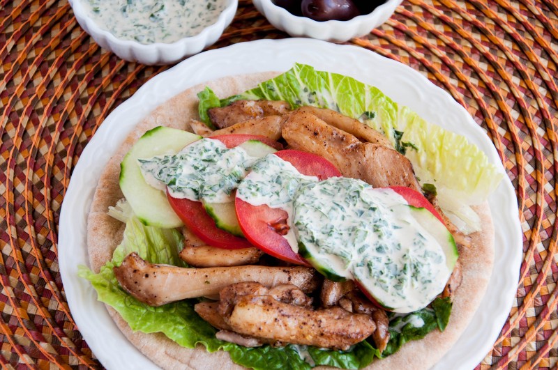 Chicken Shawarma with Garlic Herb Tahini Sauce