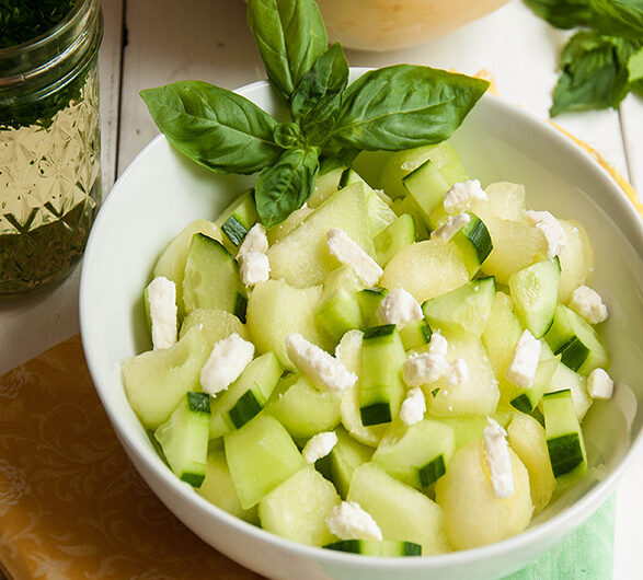Cucumber Honeydew Feta Salad
