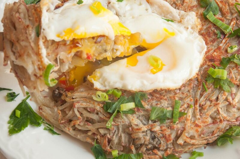 Mushroom Cheese Stuffed Hash Browns