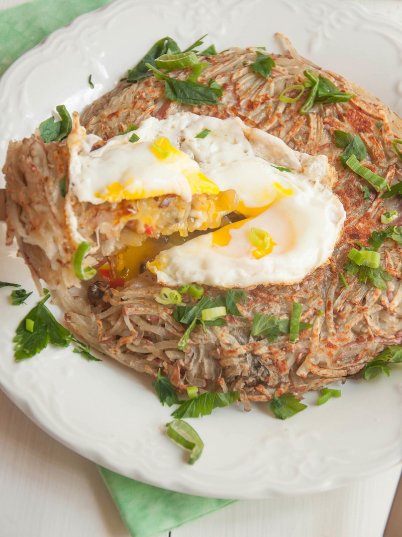 Mushroom Cheese Stuffed Hash Browns