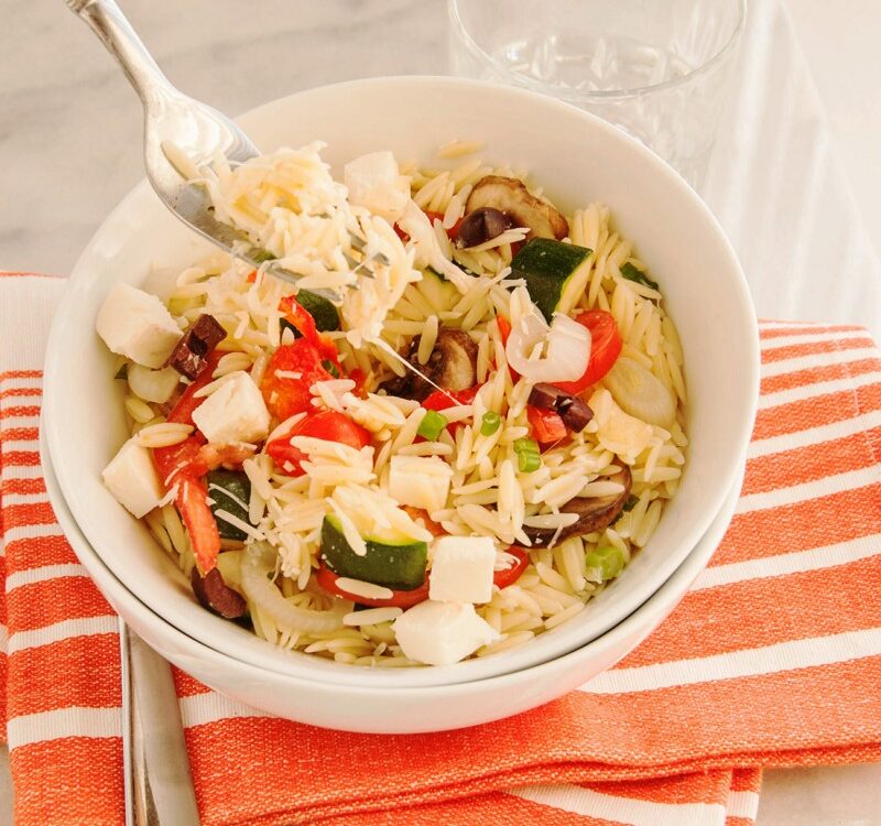 Parmesan Mozzarella Orzo Vegetable Bowl