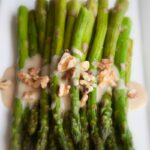 Roasted Asparagus with Honey Maple Tahini Sauce
