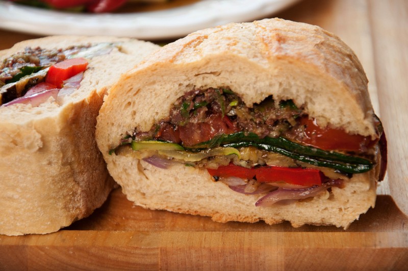 Skillet Roasted Vegetable Muffuletta