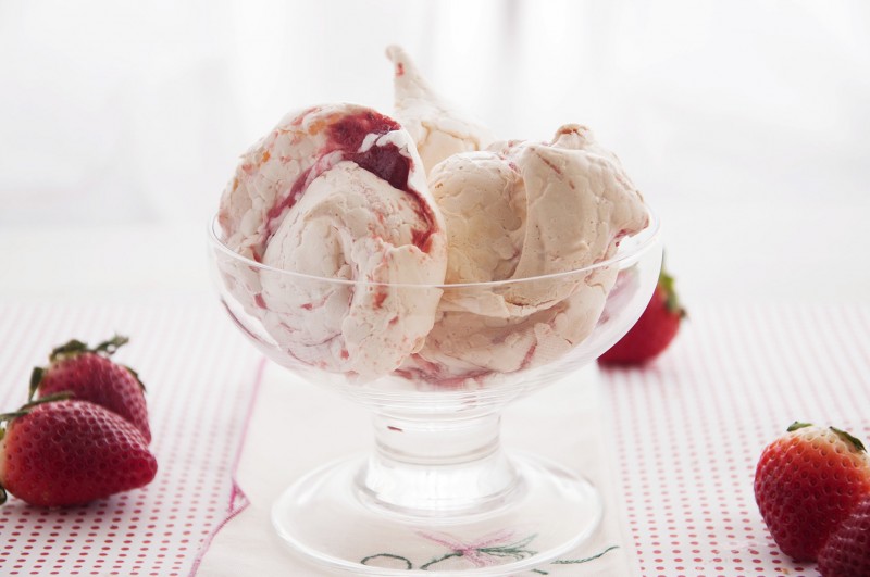 Strawberry Rose Meringue Cookies