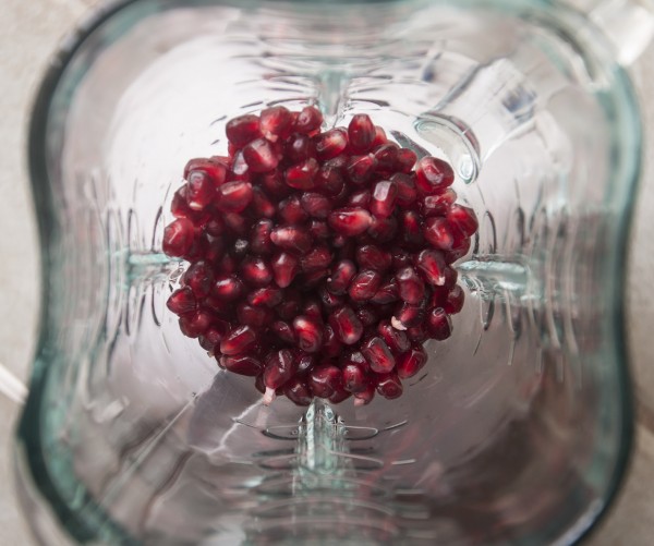 pomegranate in the glass bowl